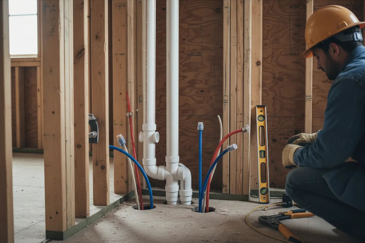 Drain and supply rough-in during Leak Detection in Hulbert